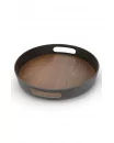 Plateau Rond en Bambou fini Noyer/Café, 38 cm