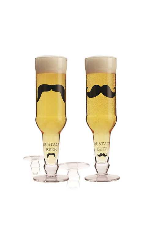 Ensemble de 2 Verres à Bière, 380 ml - MOUSTACHES