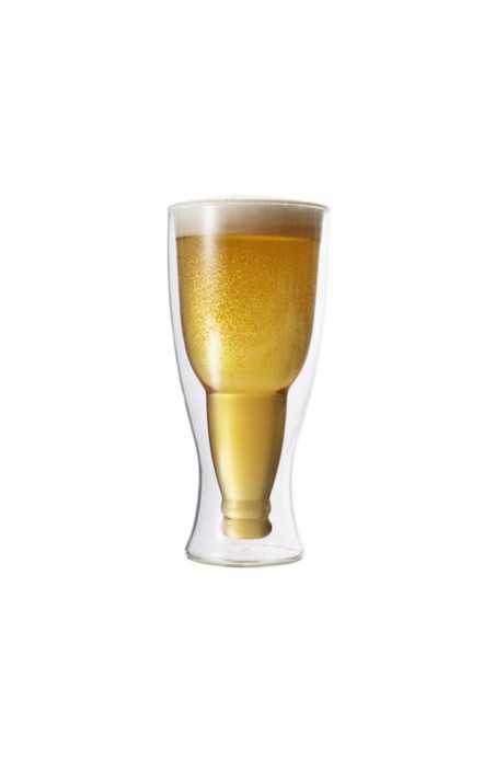 Ensemble de 2 Verres à Bière à motif de Bouteille inversée, 350 ml