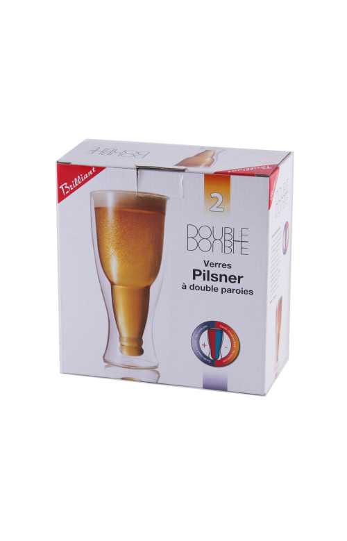 Ensemble de 2 Verres à Bière à motif de Bouteille inversée, 350 ml