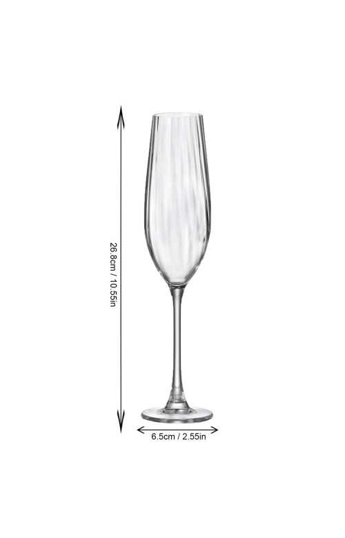 Ensemble de 6 Verres à Flûte à Pied 260ml - OPTIC