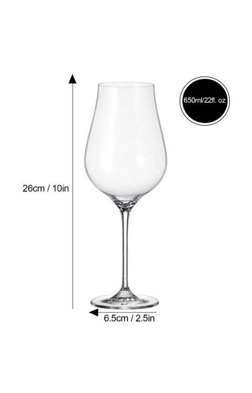 Ensemble de 6 Verres à Vin, 650ml - LIMOSA