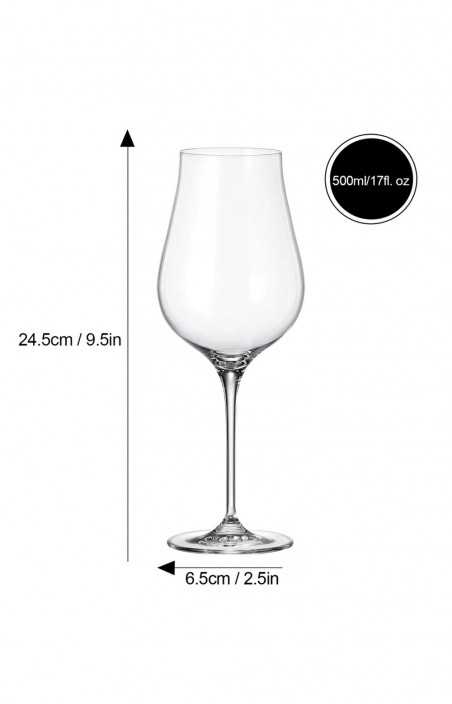 Ensemble de 6 verres à Vin Universel avec Pied 500ml - LIMOSA