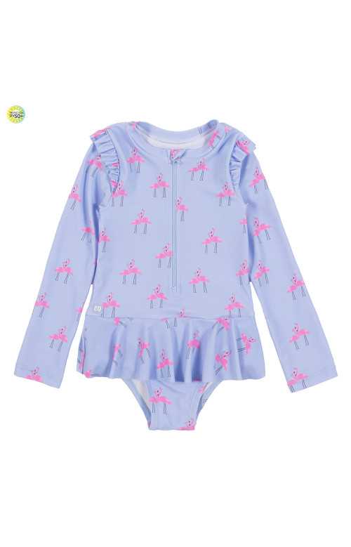 Combinaison UV bébé - FLAMANTS ROSES AMOUREUX (6-24M)