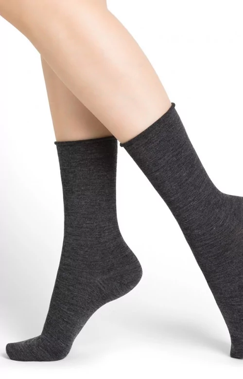 Accessoires Bas Chaussettes Bleu Forêt - Chaussette de laine fine unie