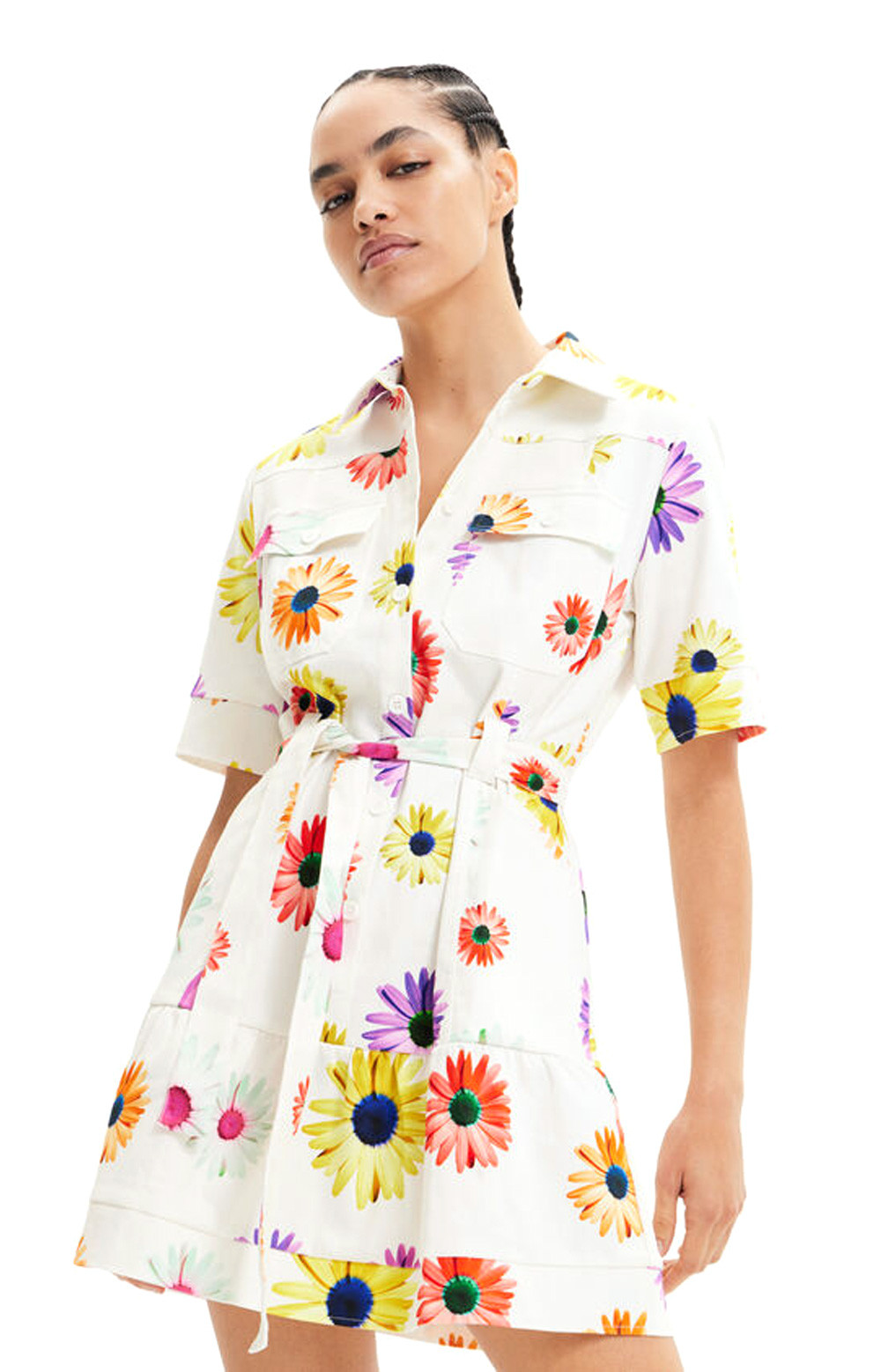 Robe chemise à discount fleurs